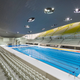 Hadid’s celebrated aquatic center was used as the site of the 2012 London Olympics